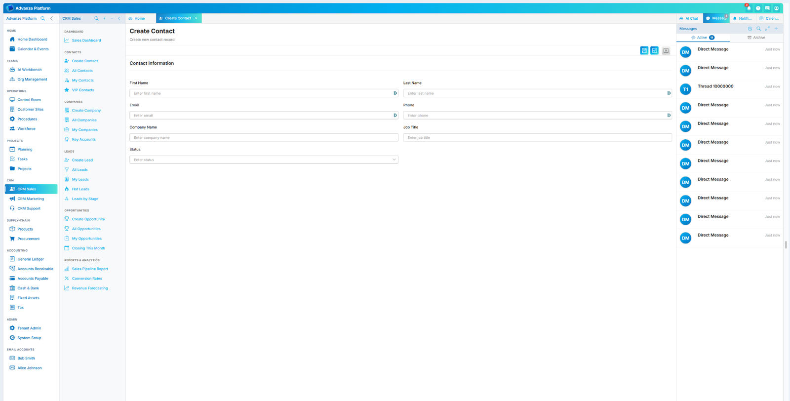 Sales interface visual
